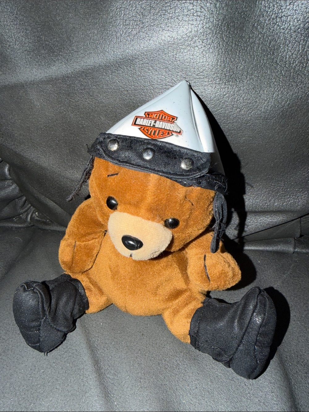 Harley-Davidson Brown and Black Biker Bear Plush rare vintage